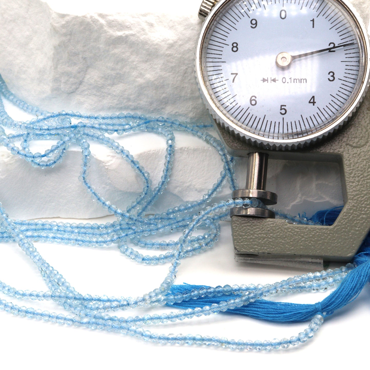 Sky Blue Topaz 2mm Faceted Rondelles Bead Strand