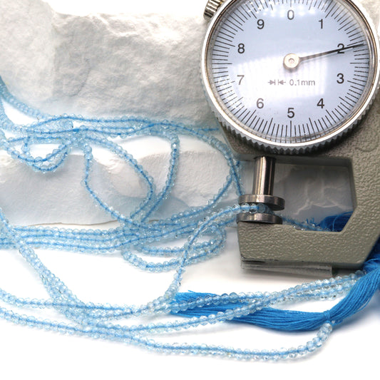 Sky Blue Topaz 2mm Faceted Rondelles Bead Strand