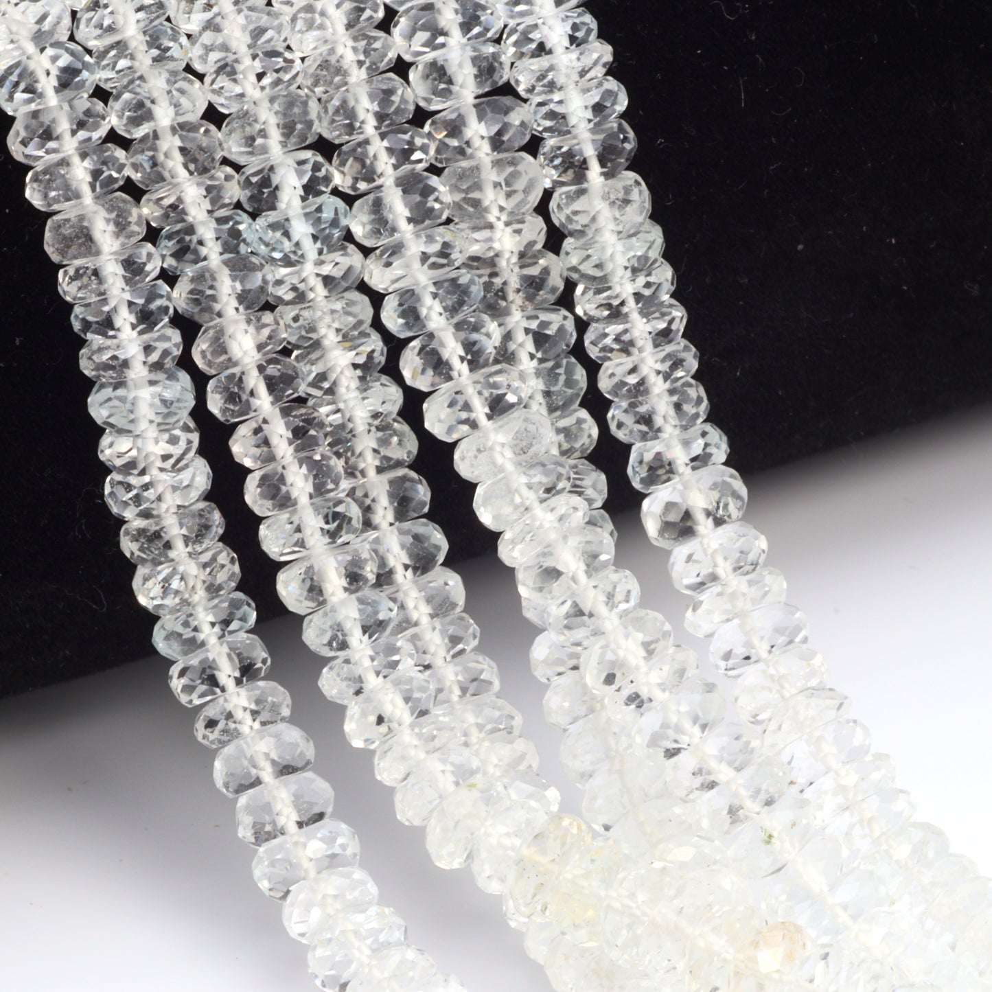 White Topaz 6mm Faceted Rondelles