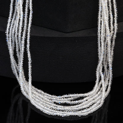 AA Blue Rainbow Moonstone 2mm Faceted Rondelles