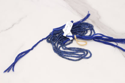 Navy Blue Sapphire 3mm Smooth Rondelles Bead Strand