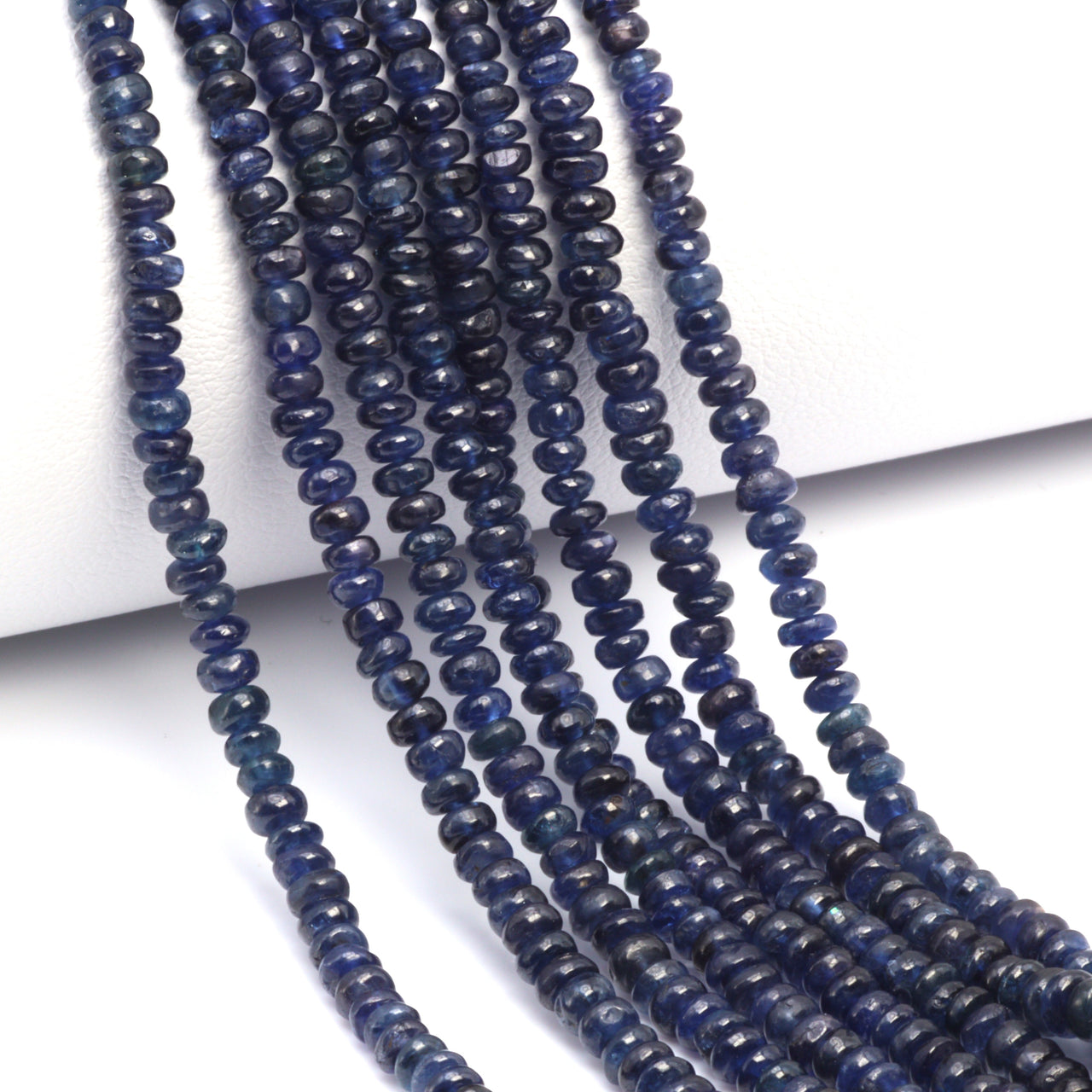 Navy Blue Sapphire 3mm Smooth Rondelles