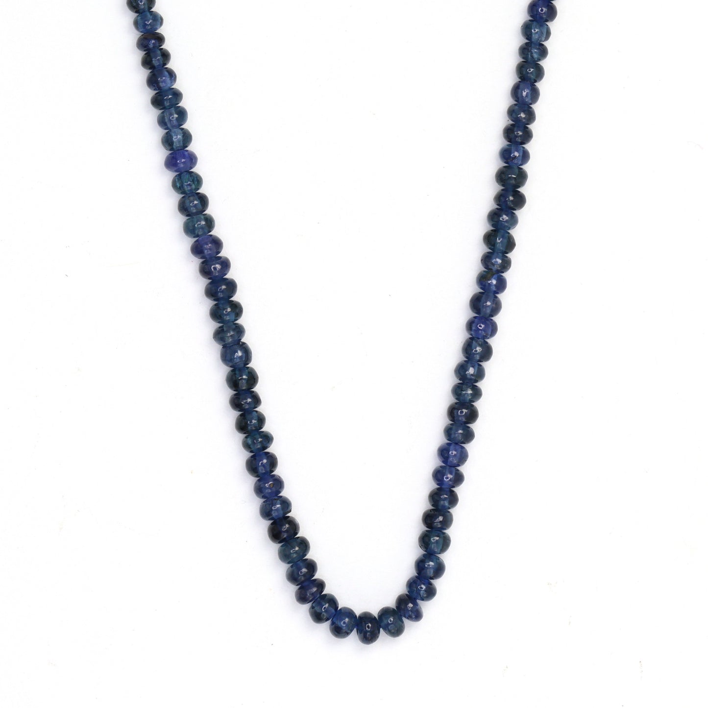 Dark Navy Blue Sapphire 2.5mm - 3.5mm Smooth Rondelles Bead Strand