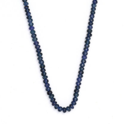 Dark Navy Blue Sapphire 2.5mm - 3.5mm Smooth Rondelles Bead Strand