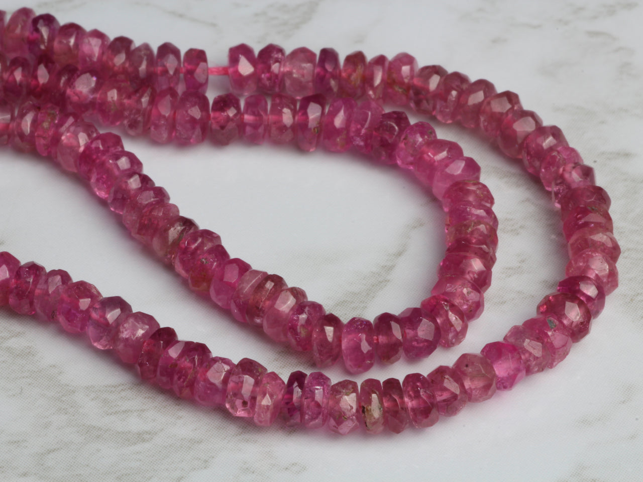 Pink Tourmaline 3.5mm Faceted Rondelles