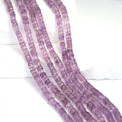 Light Pink Amethyst 5mm Smooth Tires Bead Strand