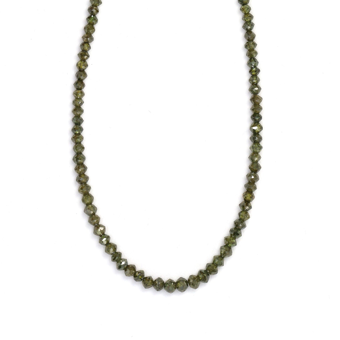Green Diamond 1.8mm - 2.6mm Hand Faceted Rondelles Bead Strand