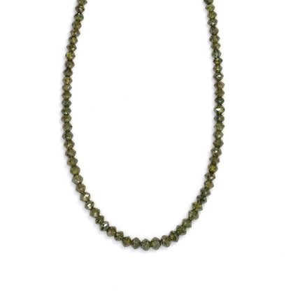 Green Diamond 1.8mm - 2.6mm Hand Faceted Rondelles Bead Strand