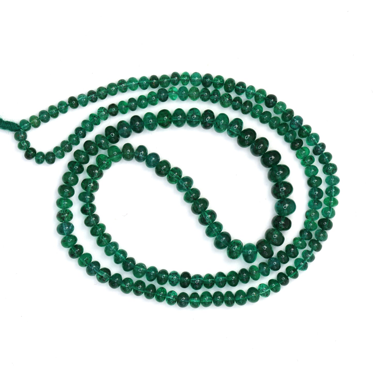 Green Emerald 2.5mm - 4.5mm Smooth Rondelles Bead Strand