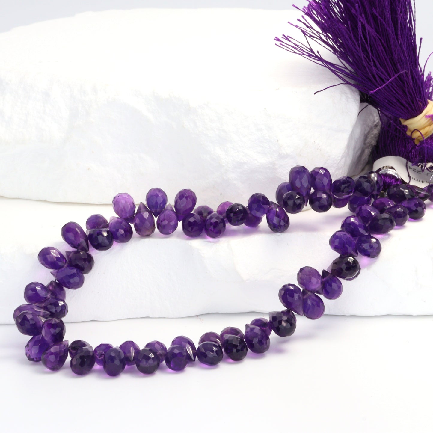 Purple Amethyst 6x4mm Faceted Teardrop Briolettes
