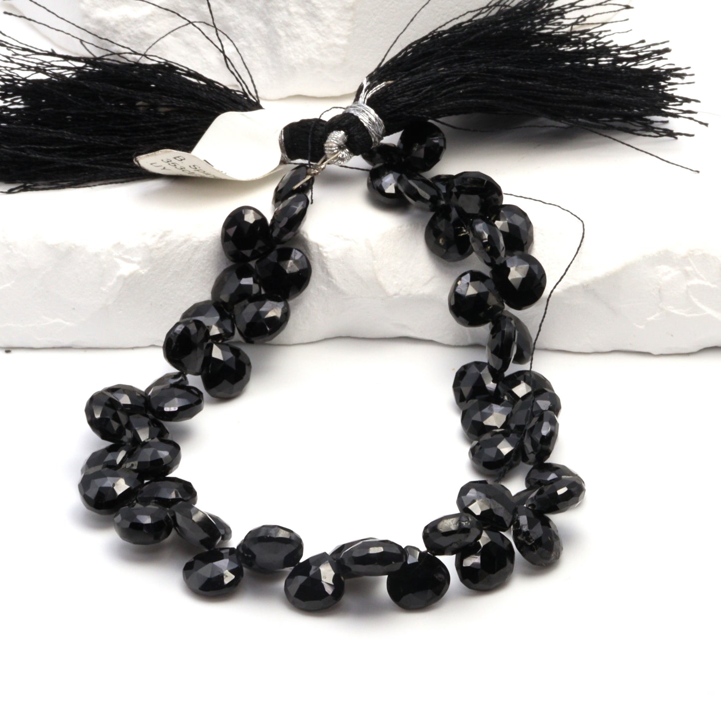 Black Spinel 7mm Faceted Heart Shaped Briolettes