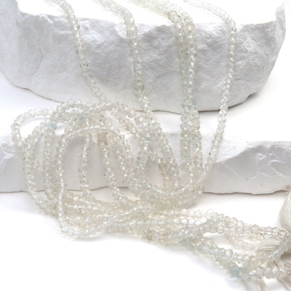 Clear Rock Crystal Quartz 2.5mm Faceted Rondelles