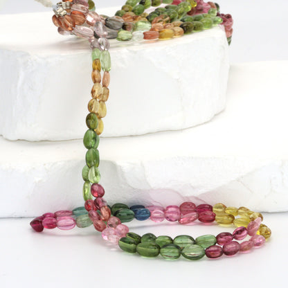 Watermelon Tourmaline 6x4mm Smooth Ovals