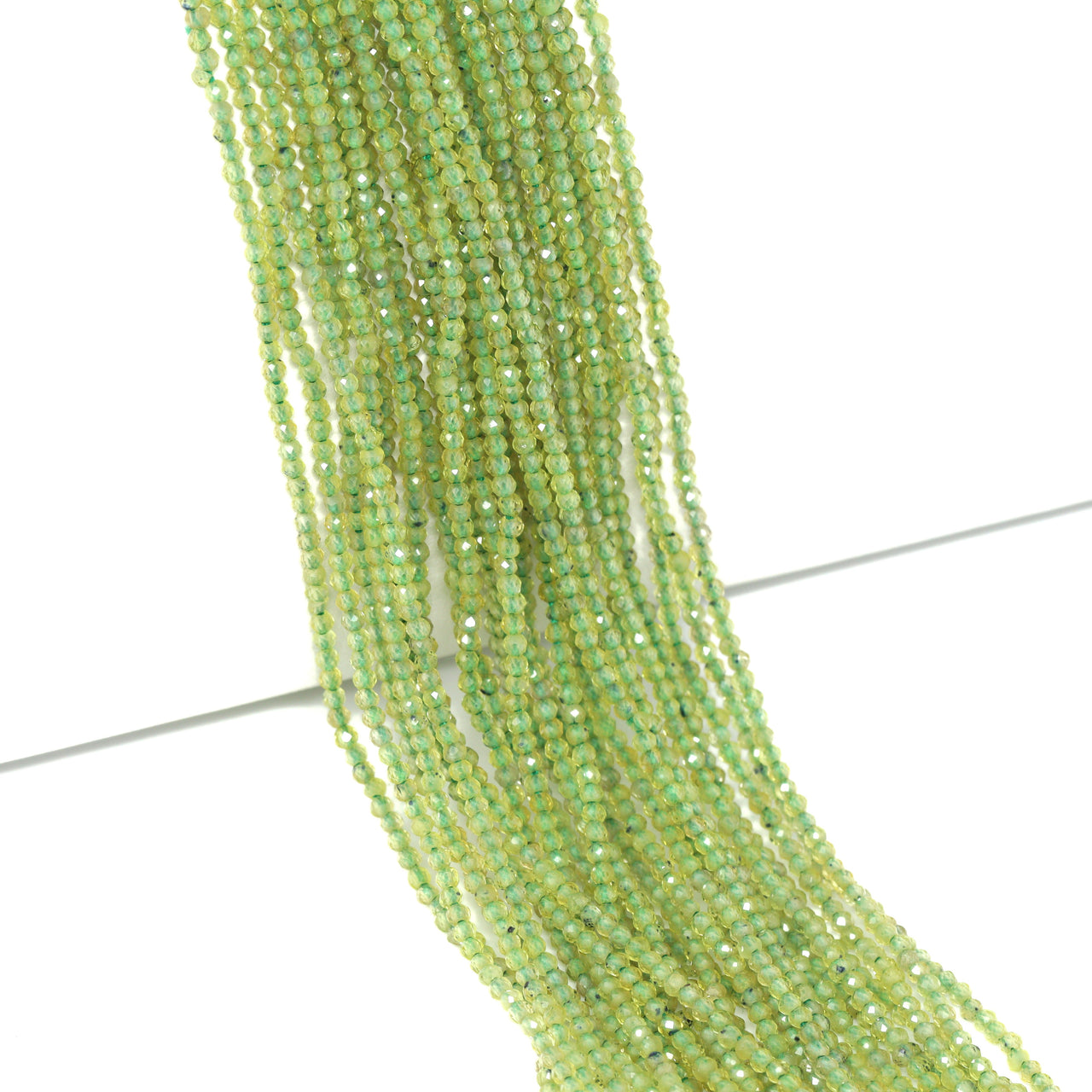 Green Sapphire 1.8mm Faceted Rounds Bead Strand