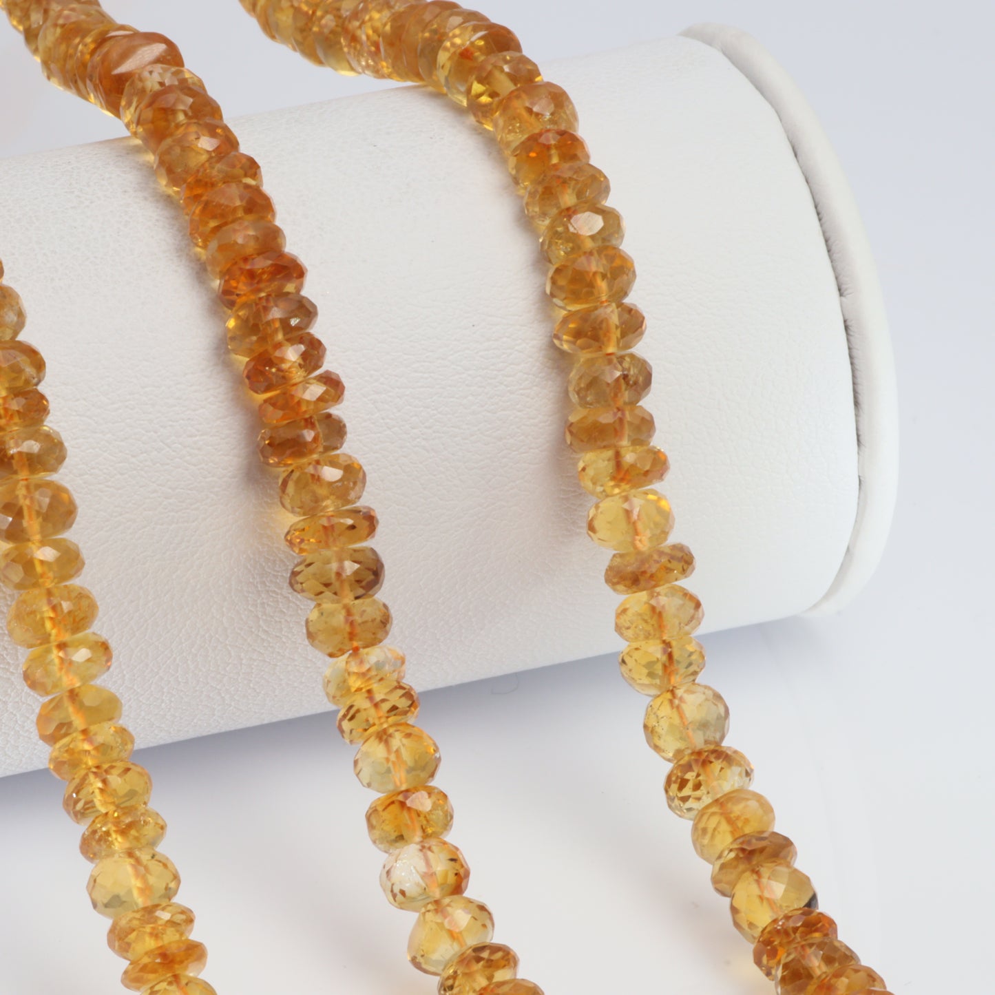 Yellow Orange Citrine 5mm Faceted Rondelles