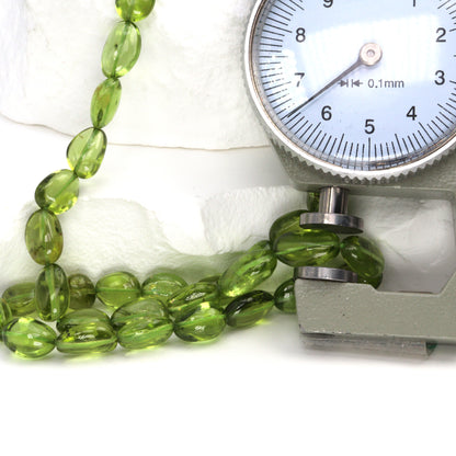 AA Green Peridot 8x6mm - 10x7mm Smooth Nuggets Bead Strand