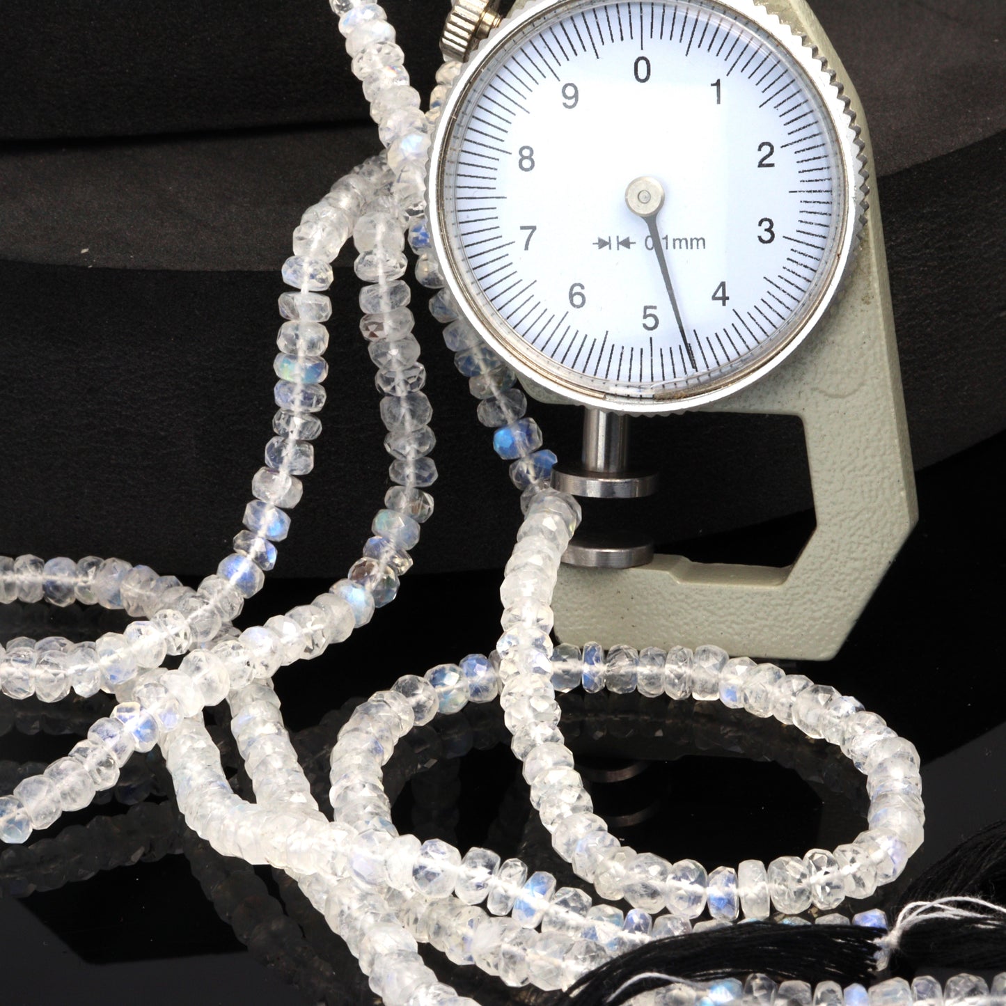 AA Rainbow Moonstone 4.5mm Faceted Rondelles Bead Strand