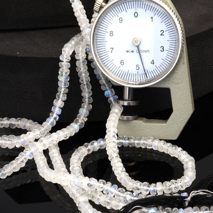 AA Rainbow Moonstone 4.5mm Faceted Rondelles Bead Strand