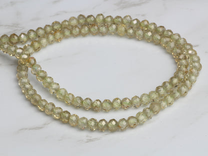 Light Green Zircon 2.5mm Faceted Rondelles