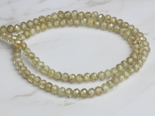 Light Green Zircon 2.5mm Faceted Rondelles