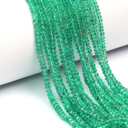 Green Emerald 2.2mm - 3mm Smooth Rondelles Bead Strand
