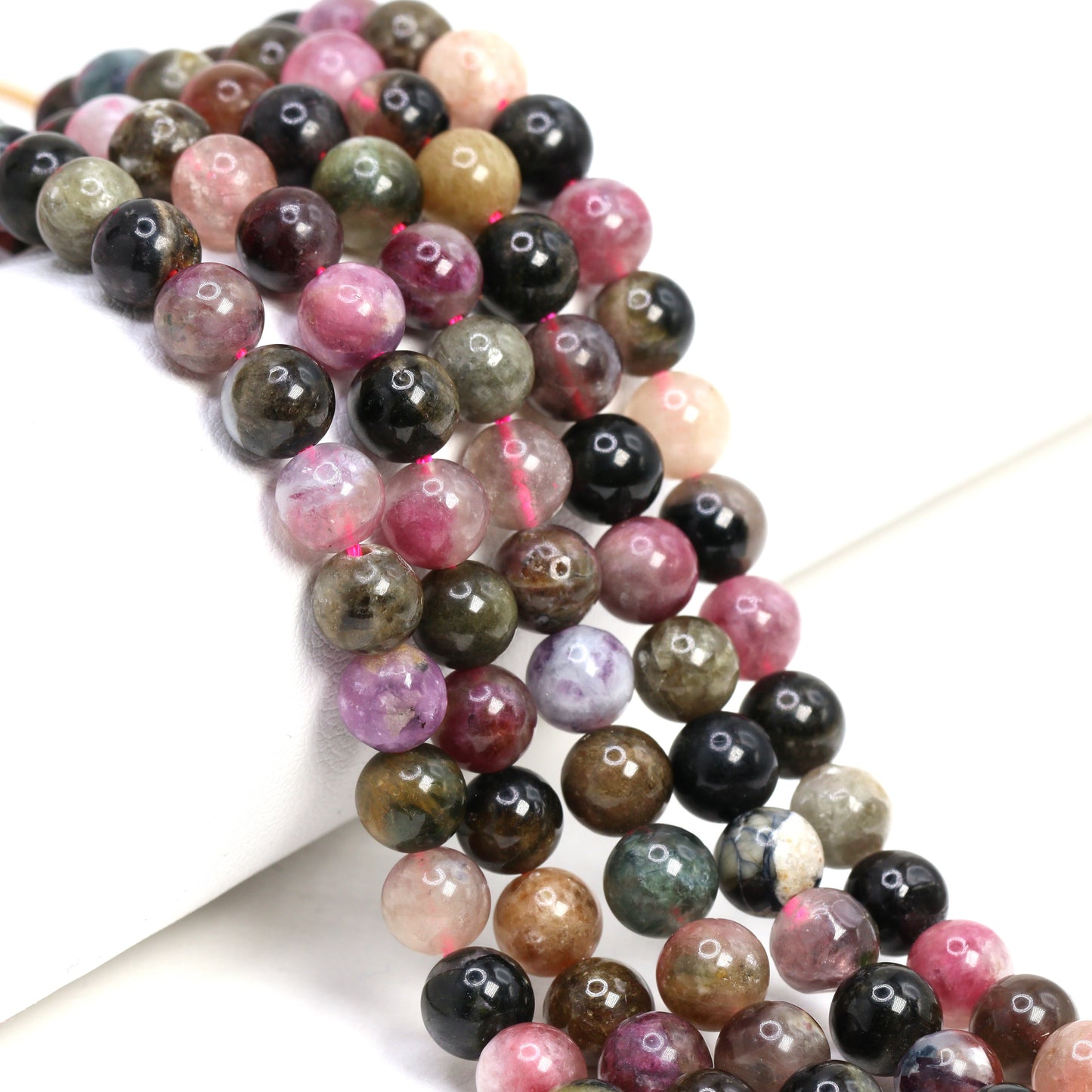 Watermelon Tourmaline 6mm Smooth Rounds Bead Strand