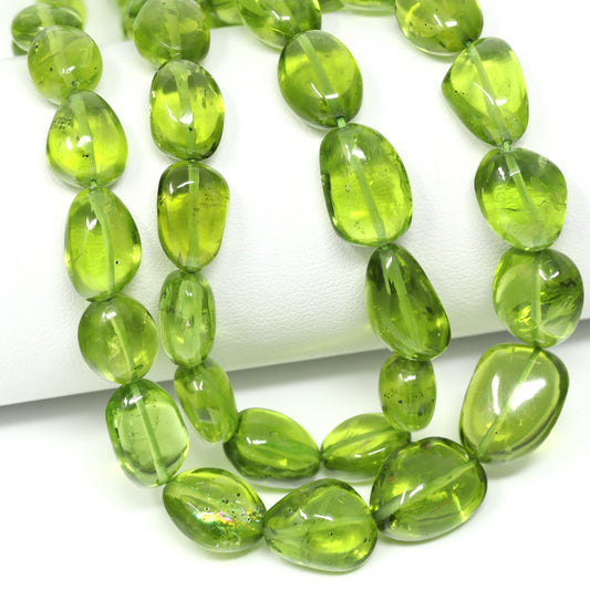 Green Peridot 10x8mm – 14x11mm Smooth Nuggets Bead Strand
