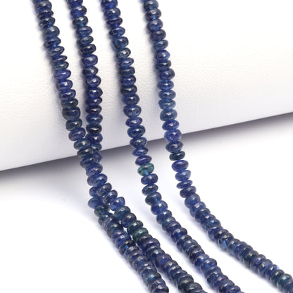 Navy Blue Sapphire 3mm - 3.5mm Smooth Rondelles Bead Strand