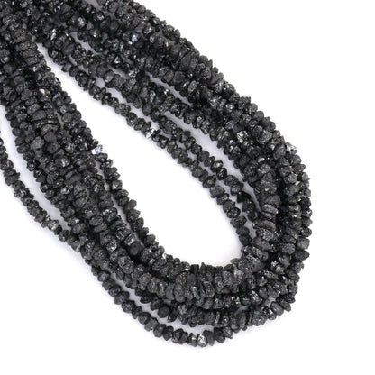 Black Diamond 2.5mm - 3.0mm Hand Faceted Chips Bead Strand