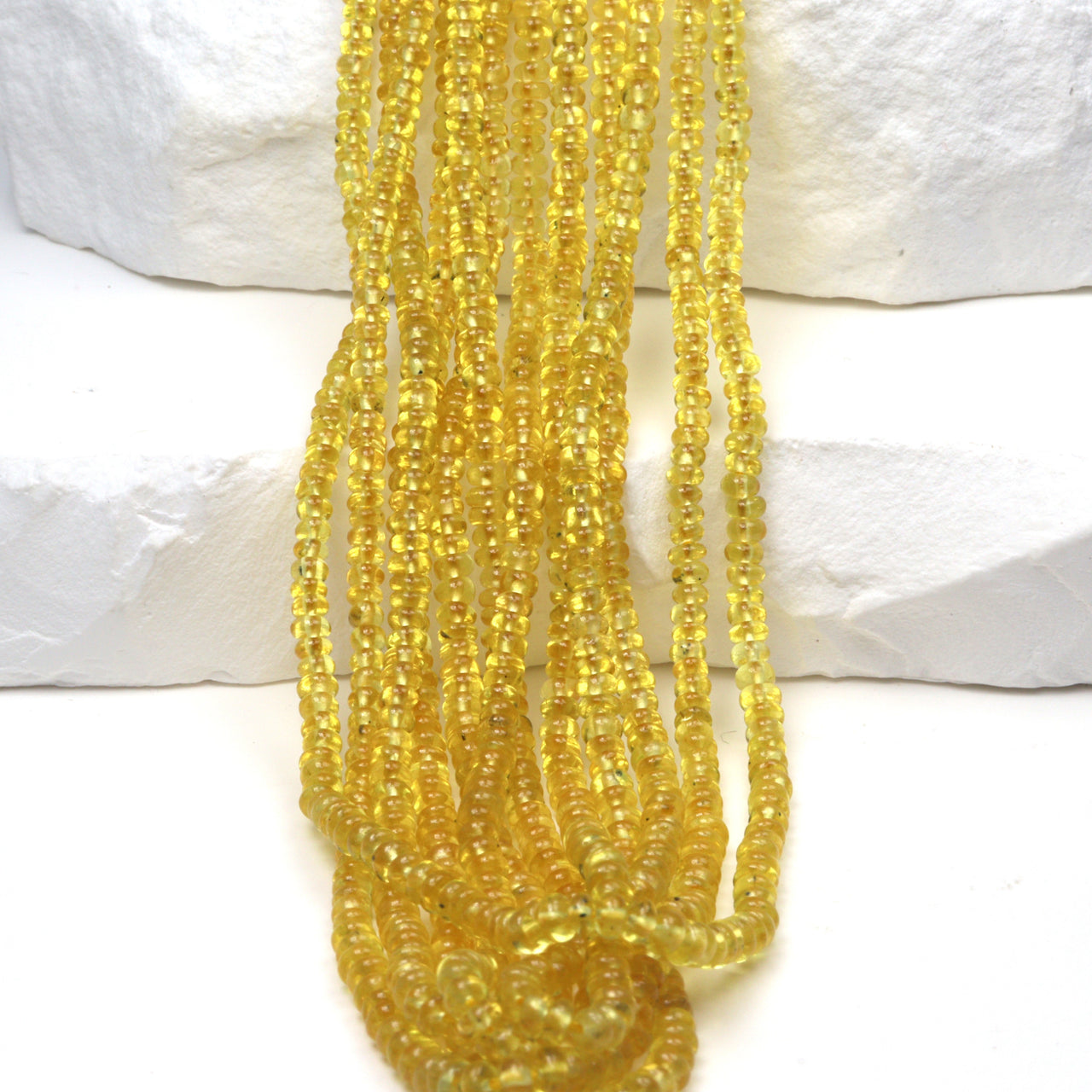 Yellow Sapphire 2.5mm - 3.0mm Smooth Rondelles Bead Strand