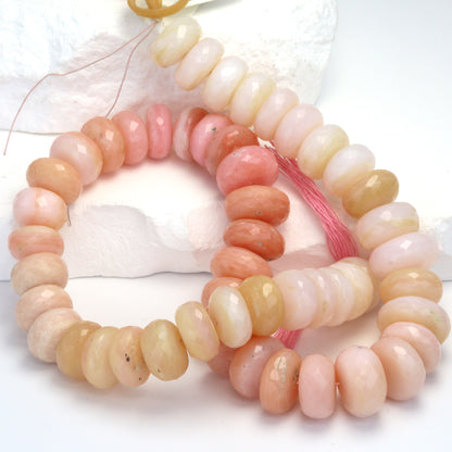 Ombre Pink Opal 11mm Faceted Rondelles
