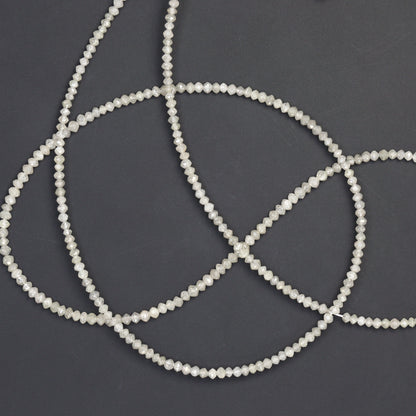 Gray Diamond 2mm - 2.2mm Hand Faceted Rondelles Bead Strand