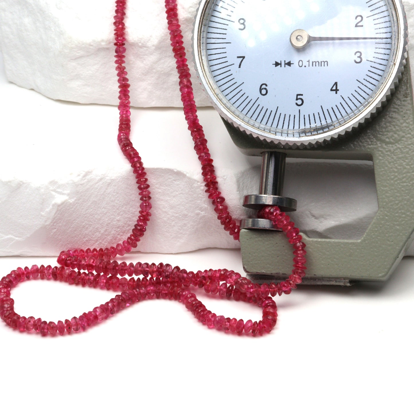 Pink Spinel 2.25mm Smooth Rondelles Bead Strand