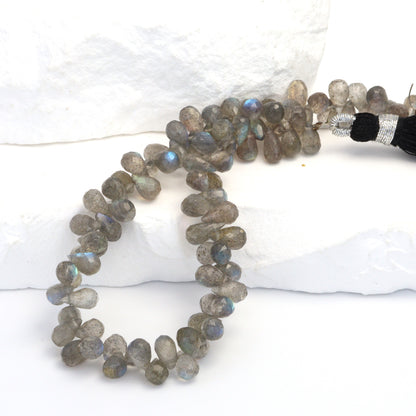 Blue Labradorite 6x4mm Faceted Teardrop Briolettes