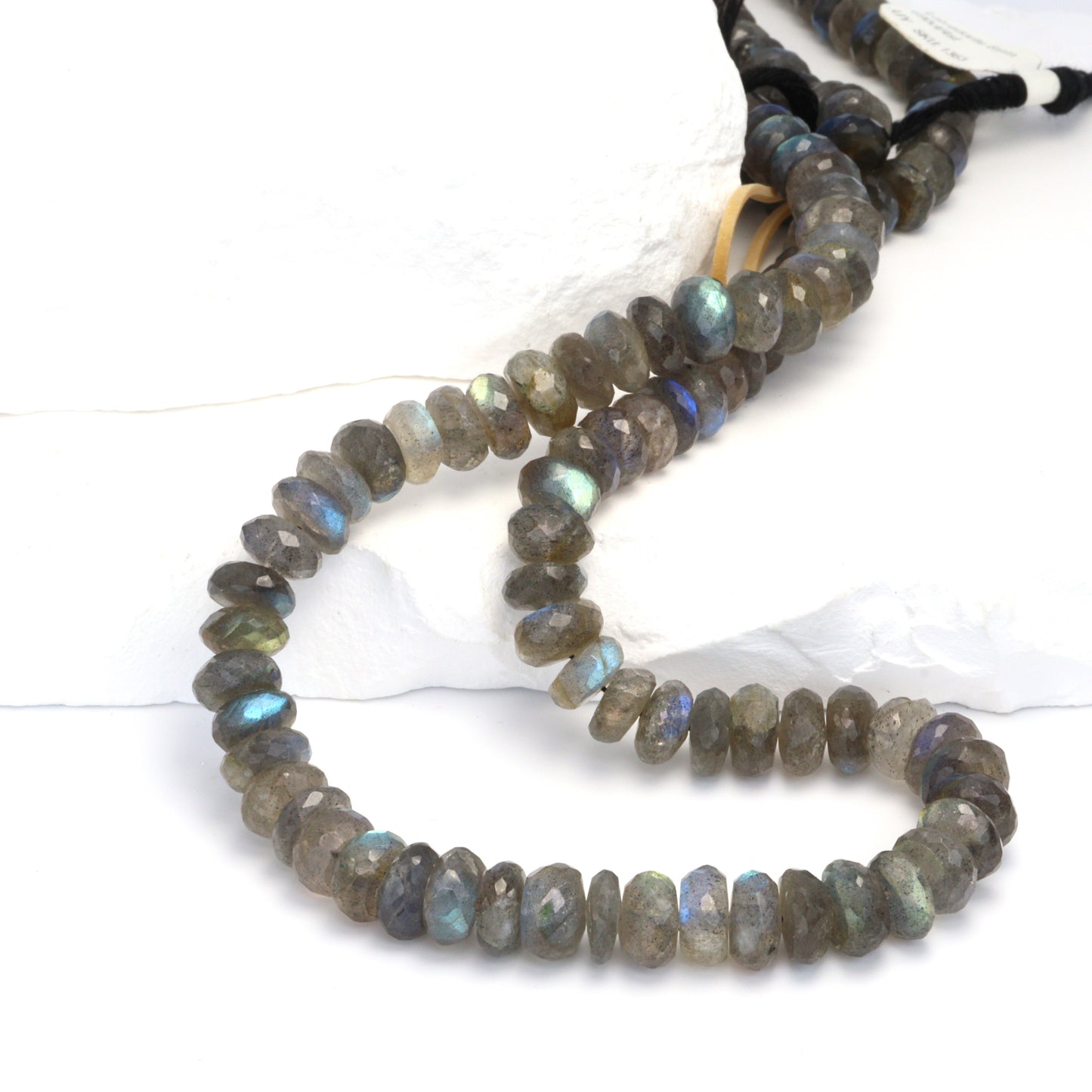 Natural Blue Labradorite 8mm Faceted Rondelles Bead Strand