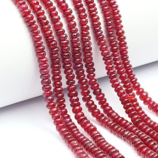 Red Ruby 3mm Smooth Rondelles