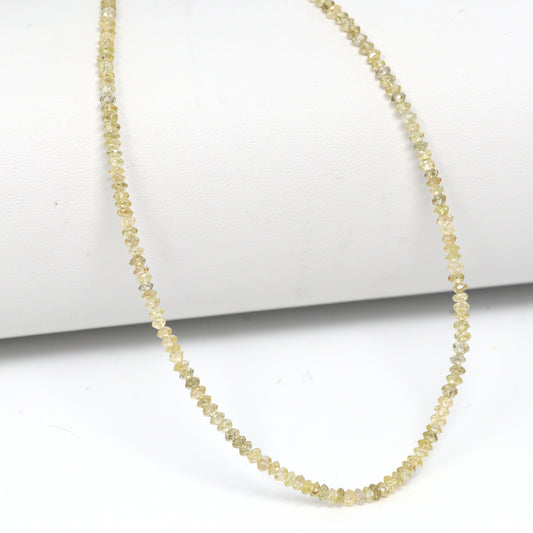 Yellow Diamond 1.8mm – 2.3mm Hand Faceted Rondelles Bead Strand