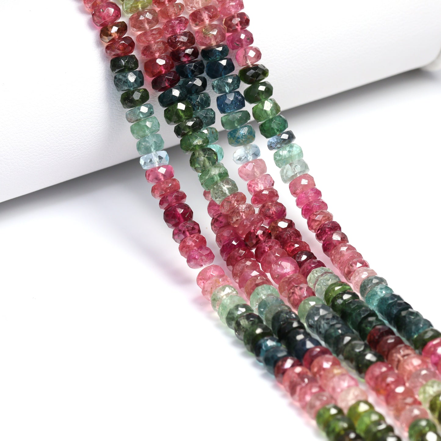 Watermelon Tourmaline 5mm Faceted Rondelles Bead Strand