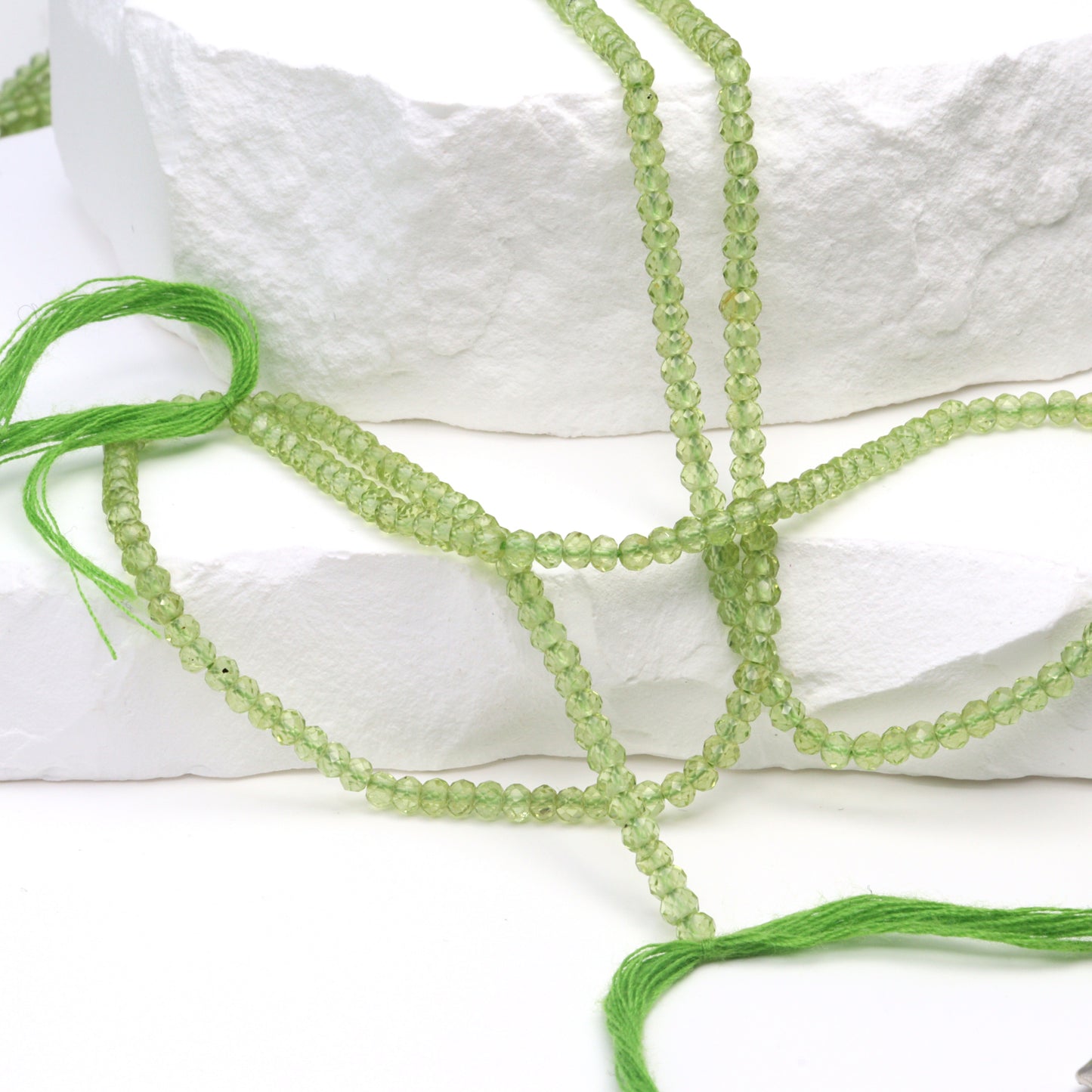 Green Peridot 2.5mm Faceted Rondelles Bead Strand