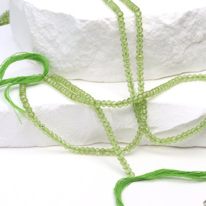 Green Peridot 2.5mm Faceted Rondelles Bead Strand