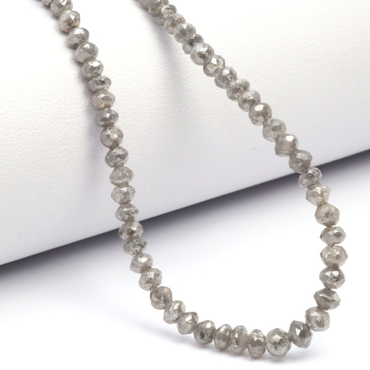 Gray Diamond 3mm Faceted Rondelles