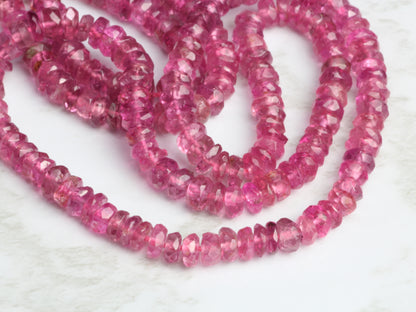 Pink Tourmaline 3.5m Faceted Rondelles