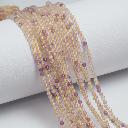 Ametrine 2mm Faceted Rounds