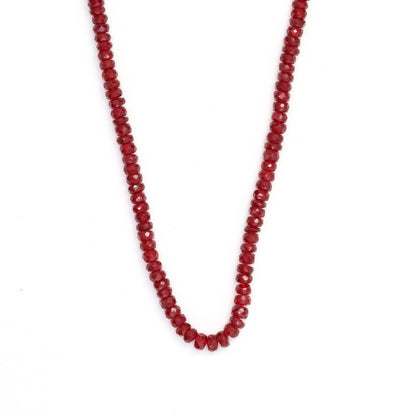 Red Ruby 3mm Hand Faceted Rondelles Bead Strand