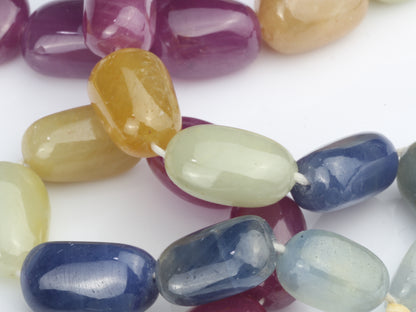 Multi Sapphire 16x10mm - Smooth Nuggets Bead Strand
