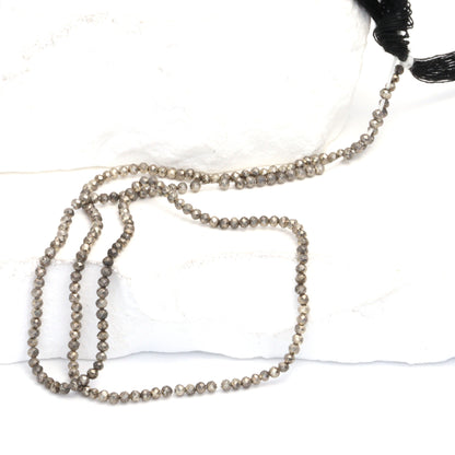 Silver Plated Pyrite 1.75mm Faceted Rounds