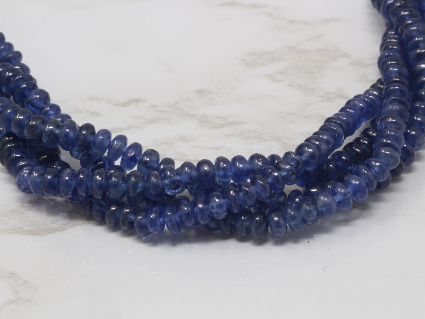 Cornflower Blue Sapphire 3mm Smooth Rondelles Bead Strand