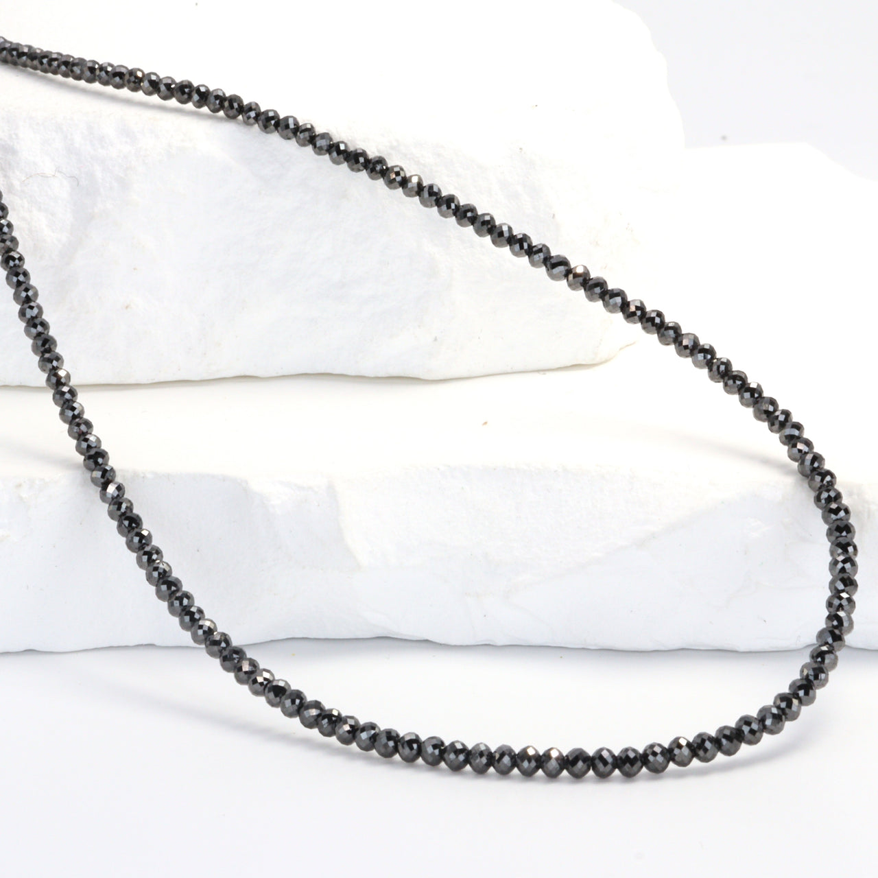 Black Diamond 2mm Faceted Rondelles