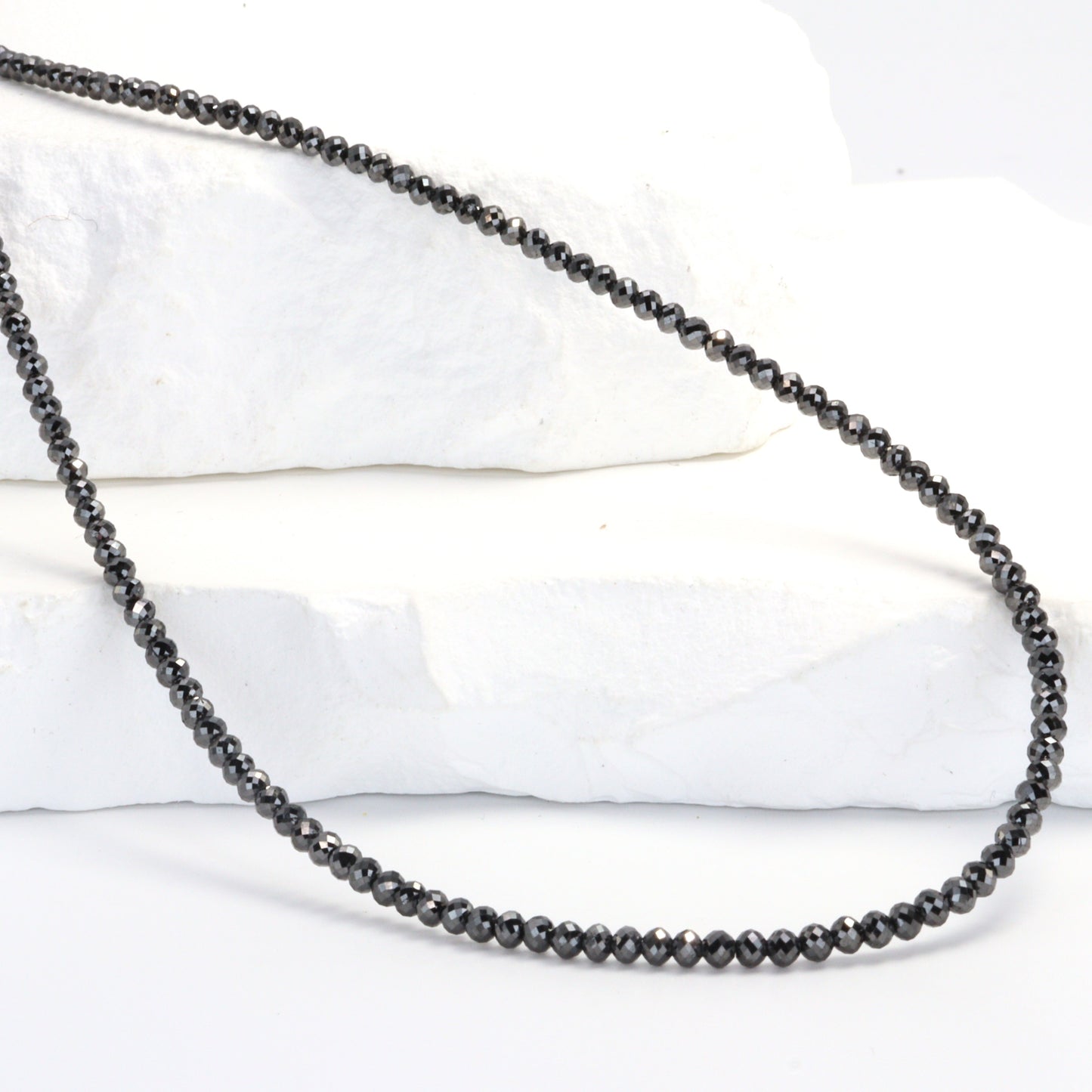 Black Diamond 2mm Faceted Rondelles