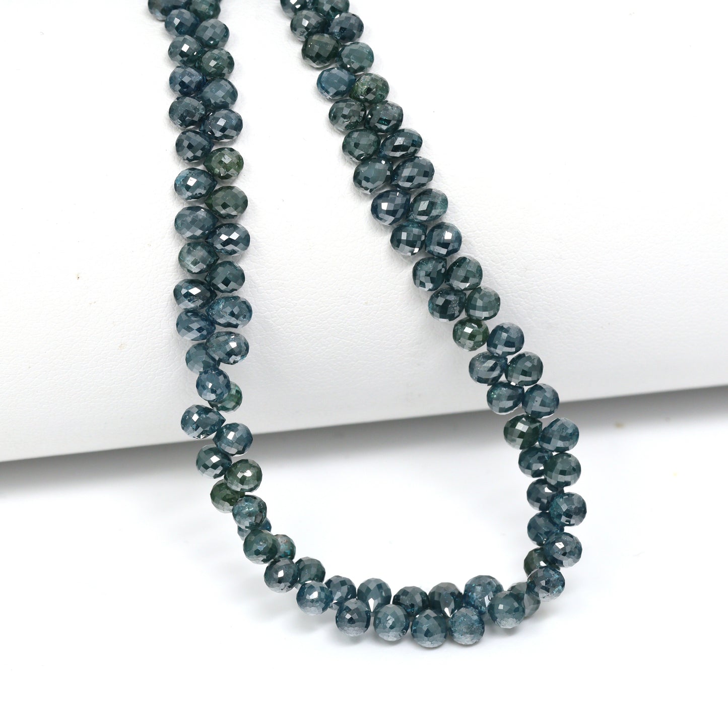 Blue Diamond 3.5x2.5mm – 5x3mm Faceted Teardrop Briolettes Bead Strand